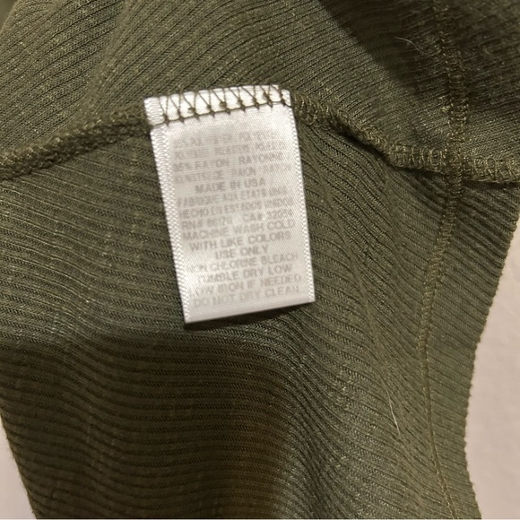 Free People Olive Green Ribbed Basic Tank Top Women’s Size XS - Picture 6 of 6
